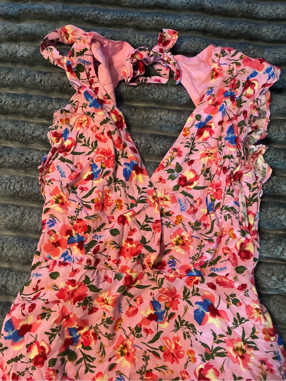 Hello Molly Pink Floral Maxi Dress with Multicolor Blooms - Picture 3 of 4